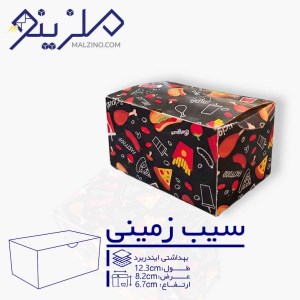 جعبه بهداشتی مدل صندوقی سیب زمینی سوخاری ایندربرد طرح پترن فست فود